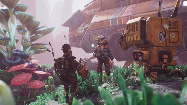 Phiêu lưu khám phá một hành tinh lạ để tìm kiếm kho báu trong game The Gunk