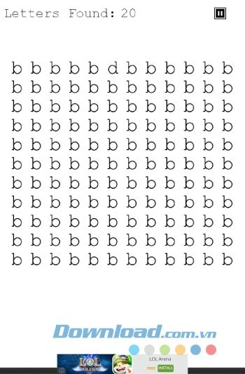 Ma trận chữ cái trong game The Impossible Letter Game