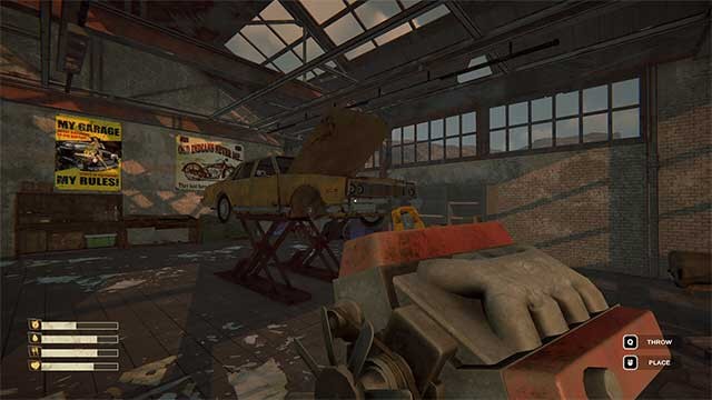 Sử dụng các vật liệu thu thập được để xây dựng nơi trú ẩn và hệ thống phòng thủ