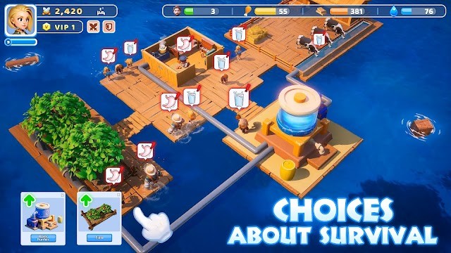 Lựa chọn cách bạn sinh tồn trên biển trong game The Last Rafts
