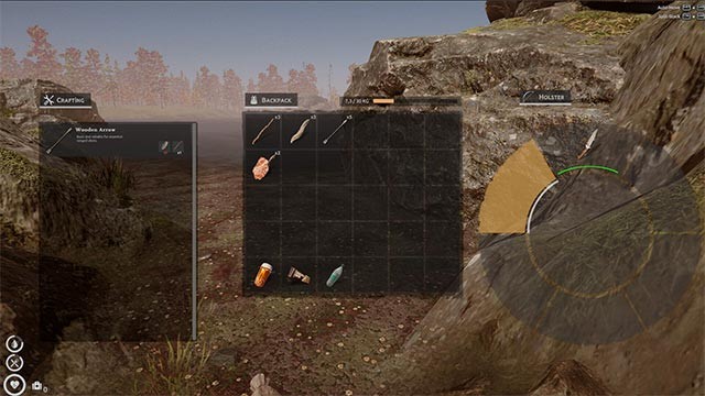 Thu thập tài nguyên để chế tạo vũ khí và xây dựng trong The Lost Hunter game