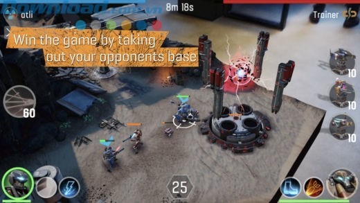 Chiến thắng game khi phá hủy thành công căn cứ của kẻ thù