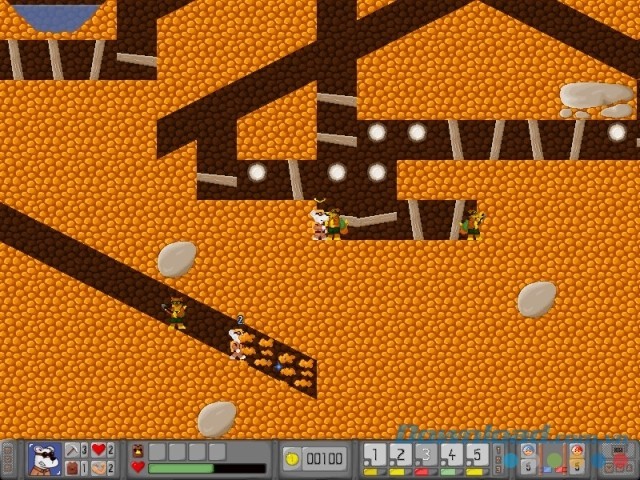 Cạnh tranh với đối thủ trong game phiêu lưu The Miners cho máy tính