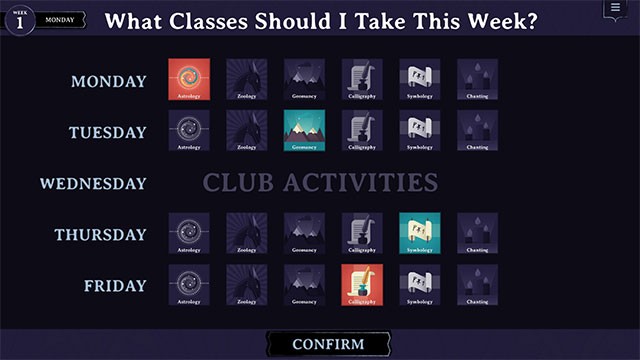 Lựa chọn class cho từng tuần trong khi chơi The Radiants game