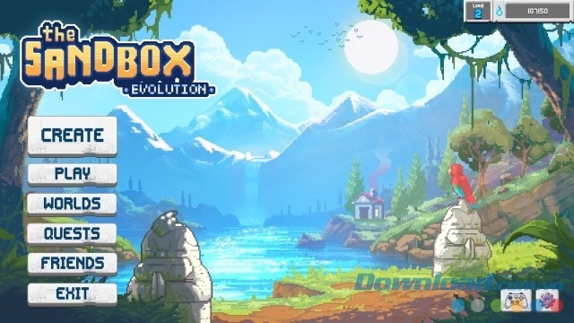 Main menu của game mô phỏng The Sandbox Evolution cho máy tính
