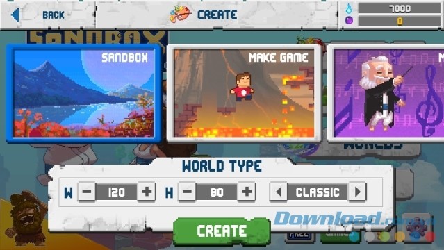 Lựa chọn thế giới trong The Sandbox Evolution