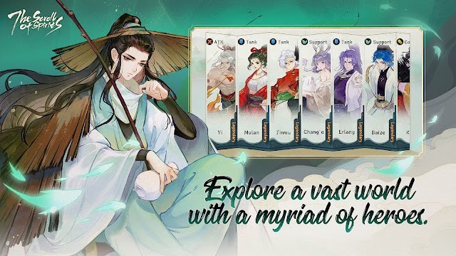 The Scroll of Spirits cho bạn khám phá một thế giới rộng lớn có các anh hùng thần thoại