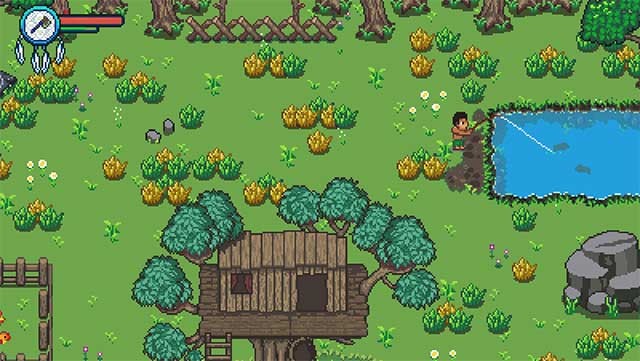 Xây dựng nơi trú ẩn để nghỉ ngơi, câu cá, thu thập tài nguyên, chế tạo