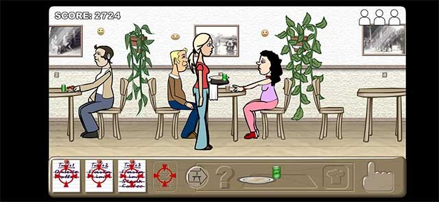 Vào vai một nhân viên phục vụ bàn và phục vụ các thực khách trong nhà hàng