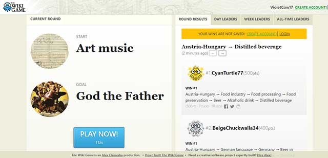 Bài viết bắt đầu và Bài viết mục tiêu phải được kết nối qua việc nhấp vào liên kết bài viết