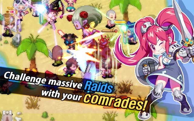 Chiến đấu chống lại quái vật trong vương quốc để tích lũy kinh nghiệm và nhận vật phẩm