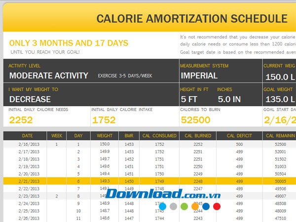 Theo dõi lượng calo hao tổn