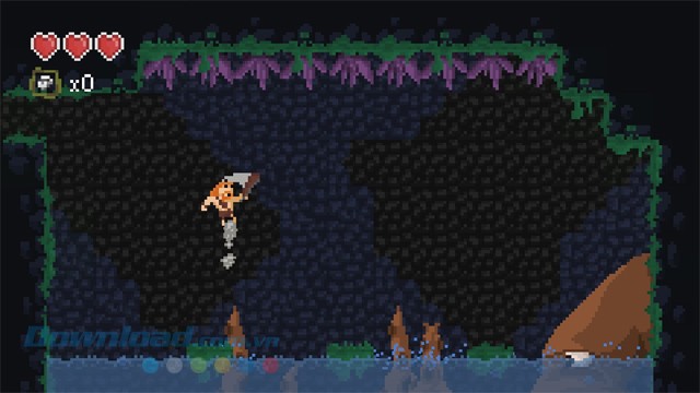 Điều khiển nhân vật đi từ cảnh này đến cảnh khác trong game phiêu lưu hành động There was a Caveman