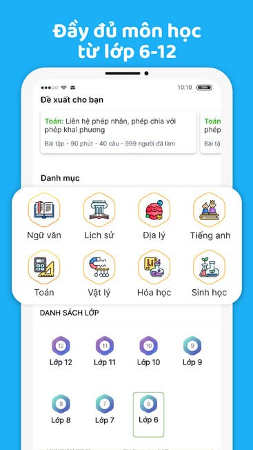 Đầy đủ các môn học từ lớp 1 đến lớp 12