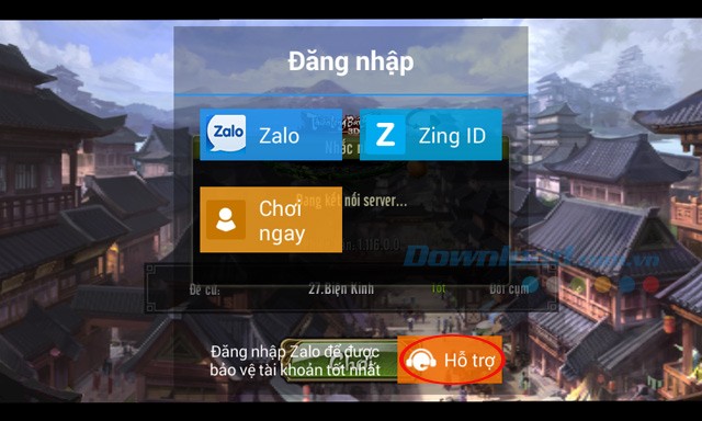 Giao diện đăng nhập chơi game Thiên Long Bát Bộ 3D