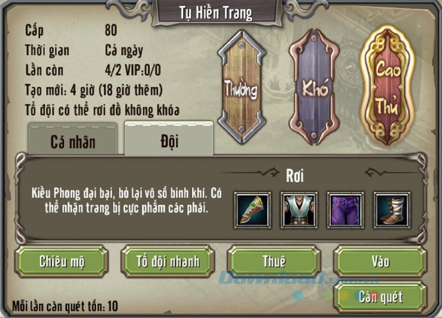 Càn quét phó bản Tổ đội