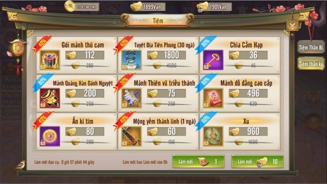 Tiệm Thần Kỳ mới treo bán các vật phẩm với giá cực kỳ ưu đãi