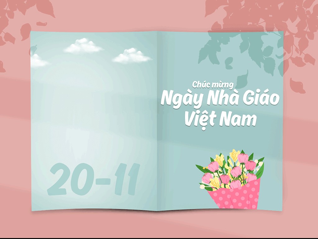 Thiệp mừng 20-11, phong cách nhẹ nhàng