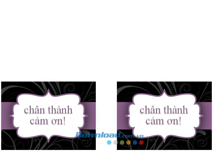 Thiệp cảm ơn màu tía và đen