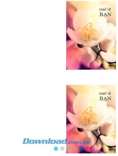 Thiệp kiểu hoa chủ đề nghĩ về bạn