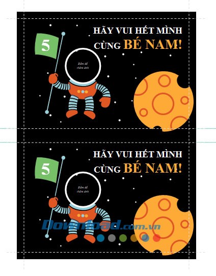Thiệp mời dự tiệc chủ đề vũ trụ
