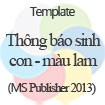 Thông báo sinh con màu lam - Mẫu thông báo sinh con