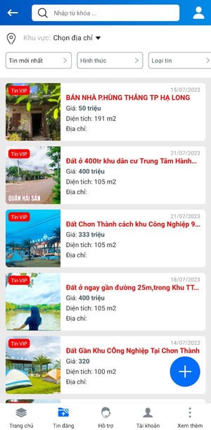 Bản tin đăng mua bán đất