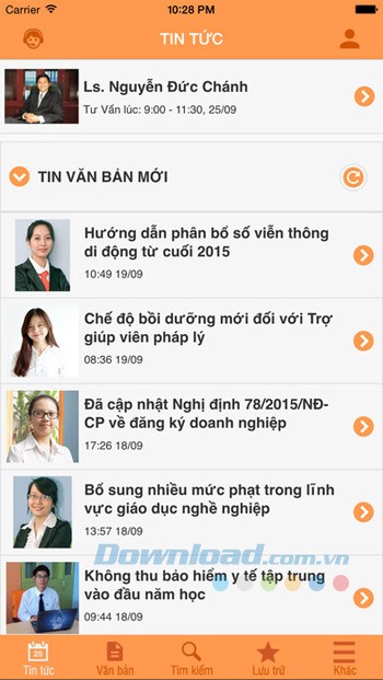 Giao diện chính Thư viện pháp luật
