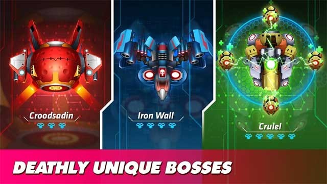 Rất nhiều boss phản diện đang chờ bạn tiêu diệu trong Thunder Fighter Squadron cho Android