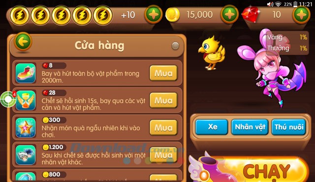 Vật phẩm hỗ trợ trong game Tia chớp