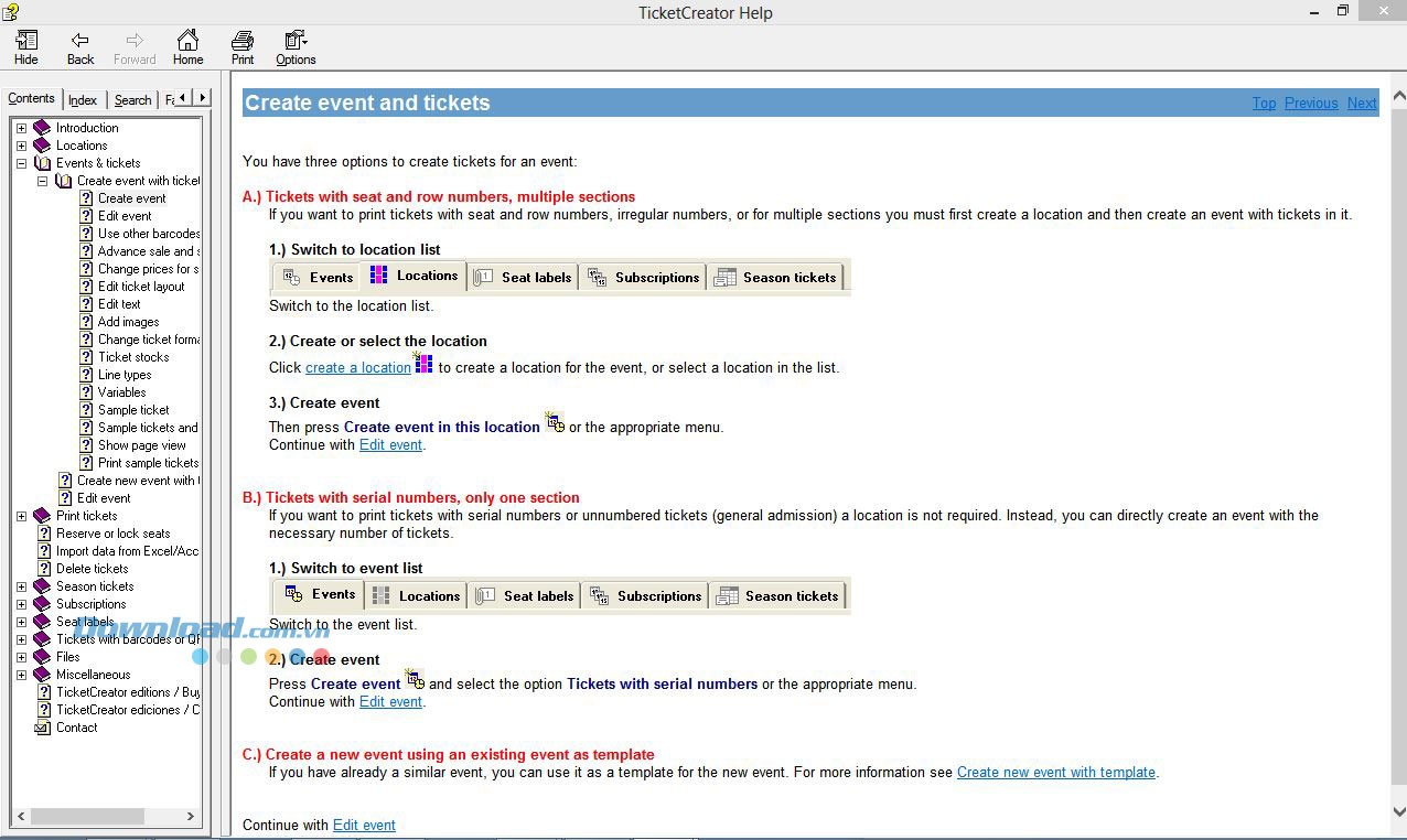 Hướng dẫn sử dụng ngay trong phần mềm