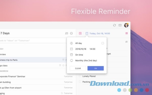 Phần mềm quản lý nhiệm vụ thông minh TickTick cho Mac