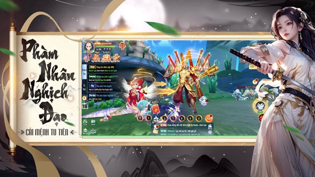 Lối chơi MMORPG cho phép cày chay cấp nhận KNB, diệt Boss kiếm trang bị 5 sao