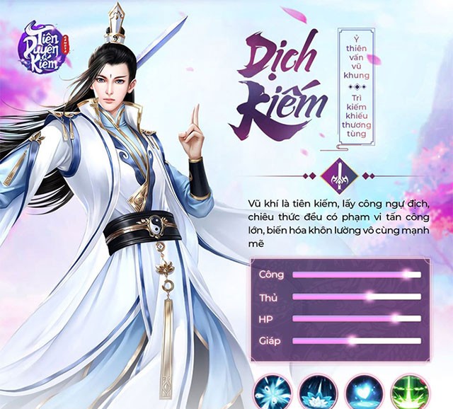 Lớp nhân vật Dịch Kiếm trên Tiên Duyên Kiếm