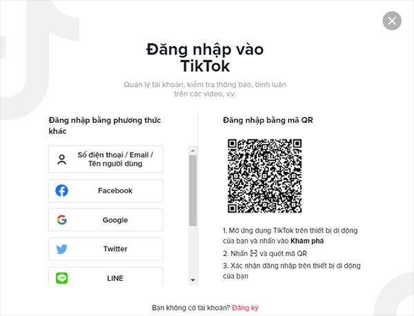 Đăng nhập TikTok nhanh chóng
