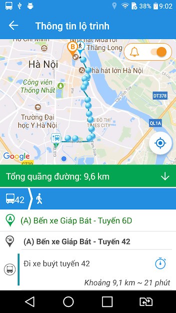 Tra cứu thông tin lộ trình xe bus