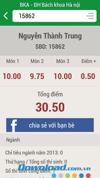 Tìm điểm thi for iOS