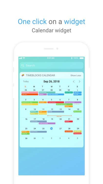 Truy cập nhanh vào lịch qua widget