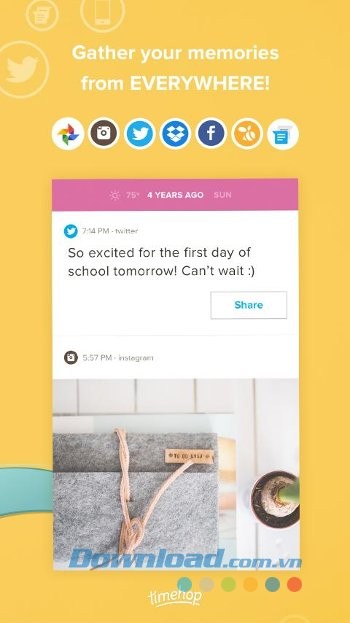 Xem lại bài đăng với Timehop