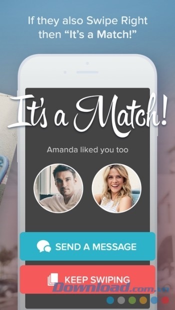 Vuốt sang phải để ghép cặp với bạn mới