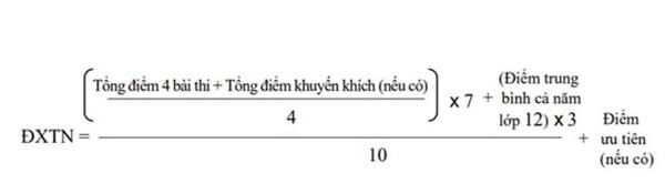 Công thức tính điểm THPT Quốc gia ở hệ Trung học phổ thông