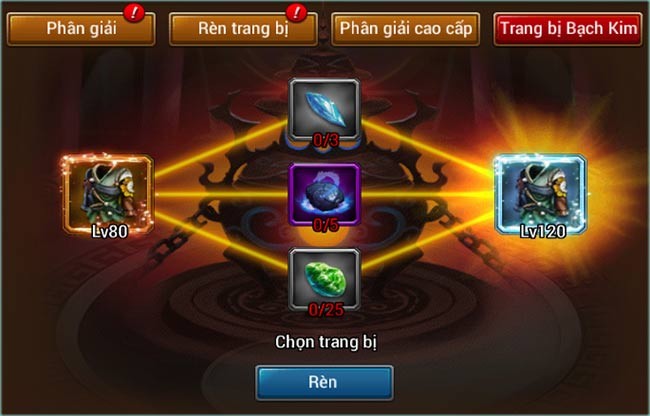 Phân giải trang bị trong Tình Võ Lâm