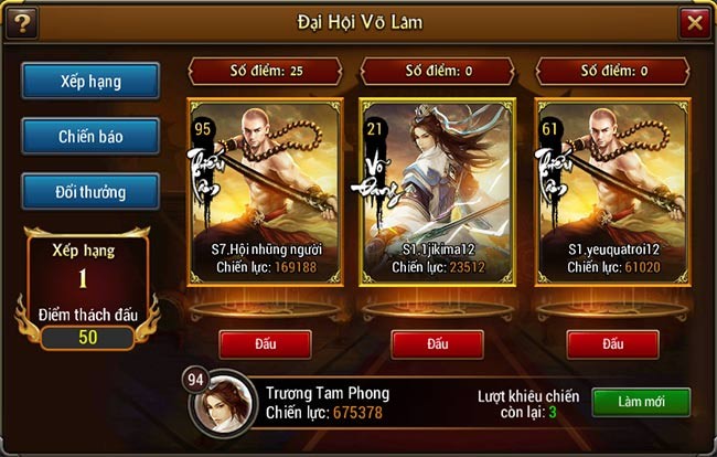 Đại hội võ lâm trong game Tình Võ Lâm