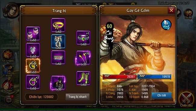 Trang bị trong game Tình Võ Lâm