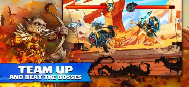 Lập team và đối đầu với vô số boss hùng mạnh