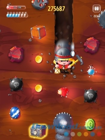 Truy tìm kho báu và tài nguyên quý hiếm trong Tiny Miners