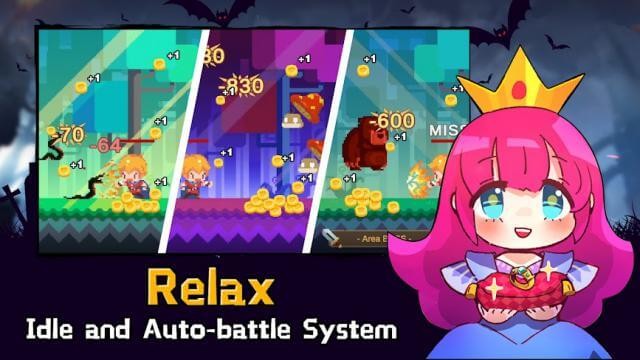 Thư giãn với hệ thống tự động chiến đấu và idle