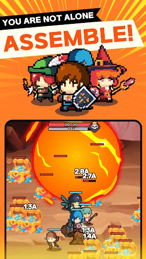 Triệu hồi tất cả các hero, thành lập một nhóm mạnh mẽ và đi săn lùng phù thủy trong game Tiny Quest