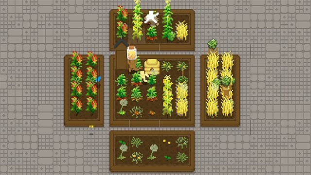 Sử dụng số tiền kiếm được trong Tiny Terraces game để mua đồ trang trí và mở rộng đất đai