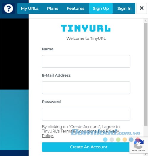 Đăng ký tài khoản Tiny URL miễn phí để trải nghiệm mọi tính năng